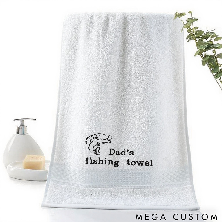 Personalized Fishing Towel Soft Absorbent and Durable Towel with Fun Fish Design Perfect for Fishing Lover and Outdoor Enthusiast