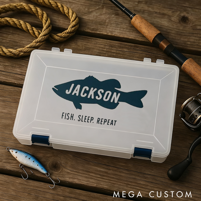 Personalized Fishing Tackle Box for Dad Custom Gift for Fisherman Dad or Grandpa Plano Fishing Storage case Perfect Gift for Fishing Lover