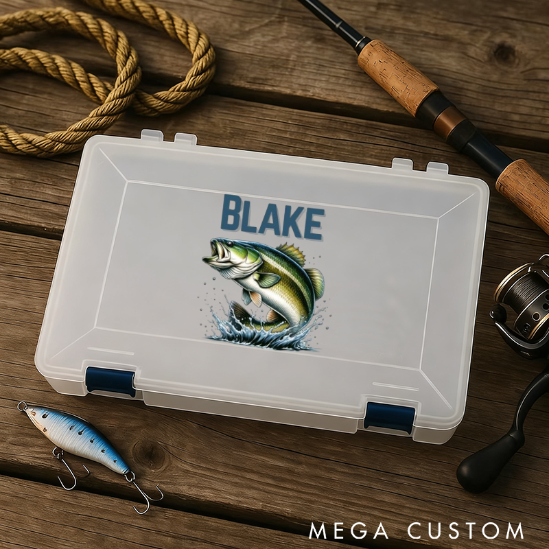 Personalized Fishing Tackle Box Organizer for Lures and Gear Perfect Gift for Dad Kids Anglers and Fishermen of all ages