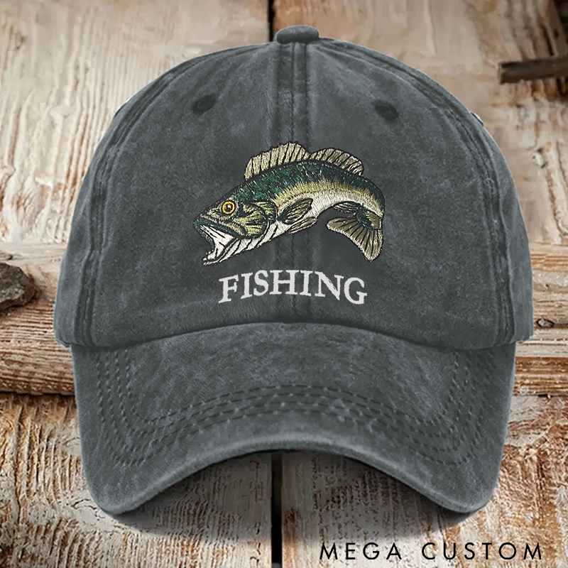 Personalized Fishing Hat with Embroidered Fish Design Perfect for Angler Outdoor Adventure and Fishing Enthusiast Gift