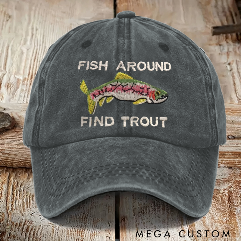 Personalized Fishing Hat Trout Fishing Hat for Husband Fishing Gift for dad Gift for Fisherman Fly Fishing Gift for Husband Custom Fishing Hat