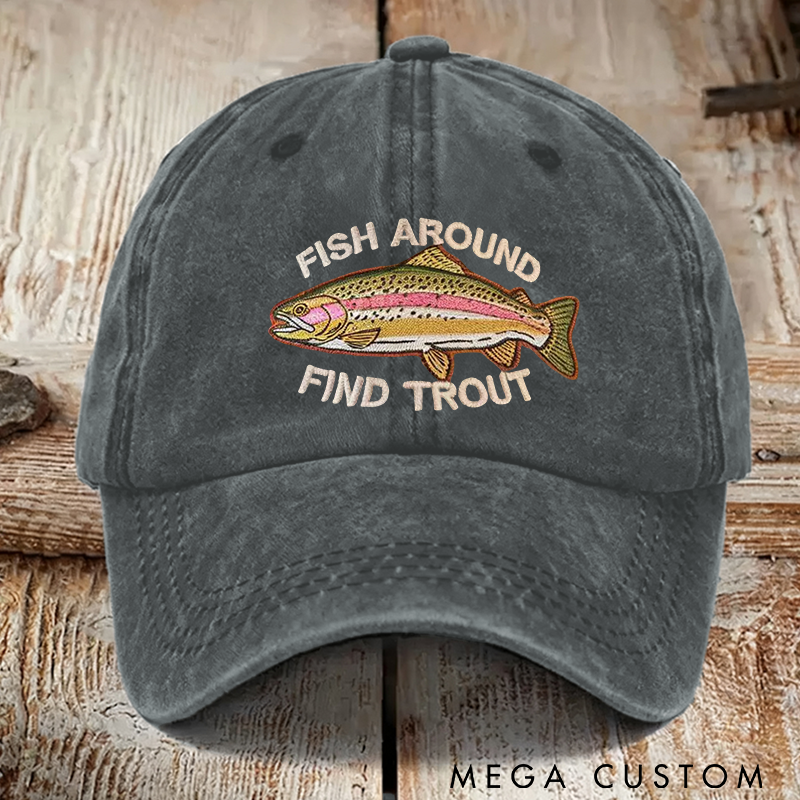 Personalized Fishing Hat Embroidered Hat Washed Cotton Fishing Cap Perfect for Outdoor Adventure and Fishing Lover