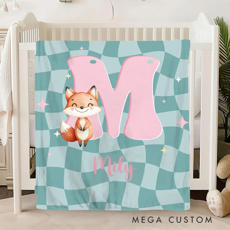 Personalized Horse Fantasy Unicorn Cute Animal Soft Throw Blanket with Name and Initial Birthday Christmas Gift for Boys Girls