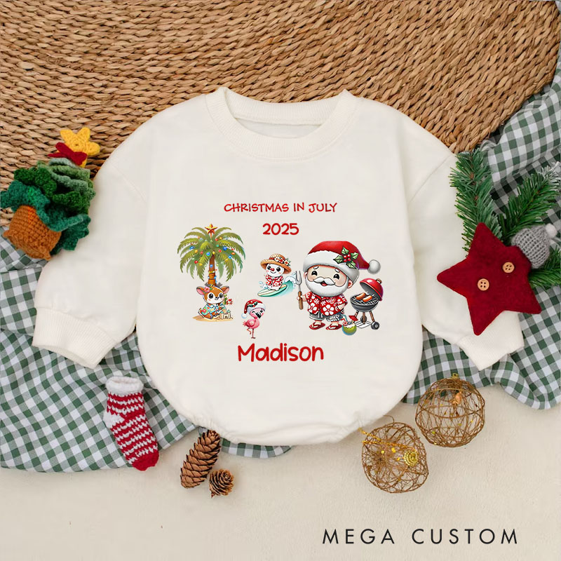 Personalized Christmas in July Baby Onesie Perfect for Fun and Festive Seasonal Celebrations Baby Bodysuit