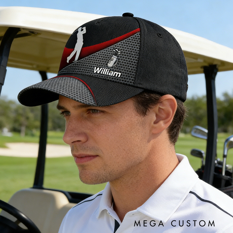 Personalized Golf Cap Featuring Custom Name and Stylish Design Options