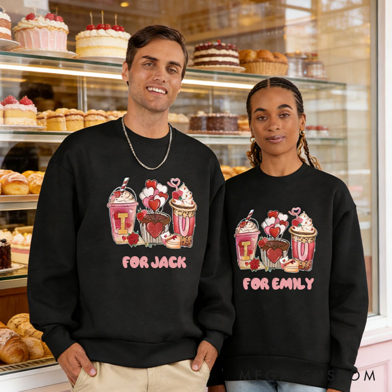 Personalized I love you Valentines Day Gift Sweatshirt for Baking Lovers