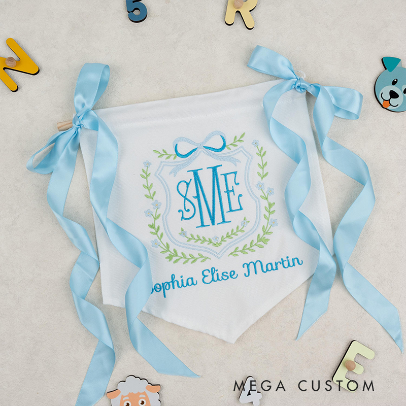 Personalized Baby Banner Custom Baby Banner Welcome Banner Hospital Door Sign Baby Shower Gift Bassinet or Crib Announcement
