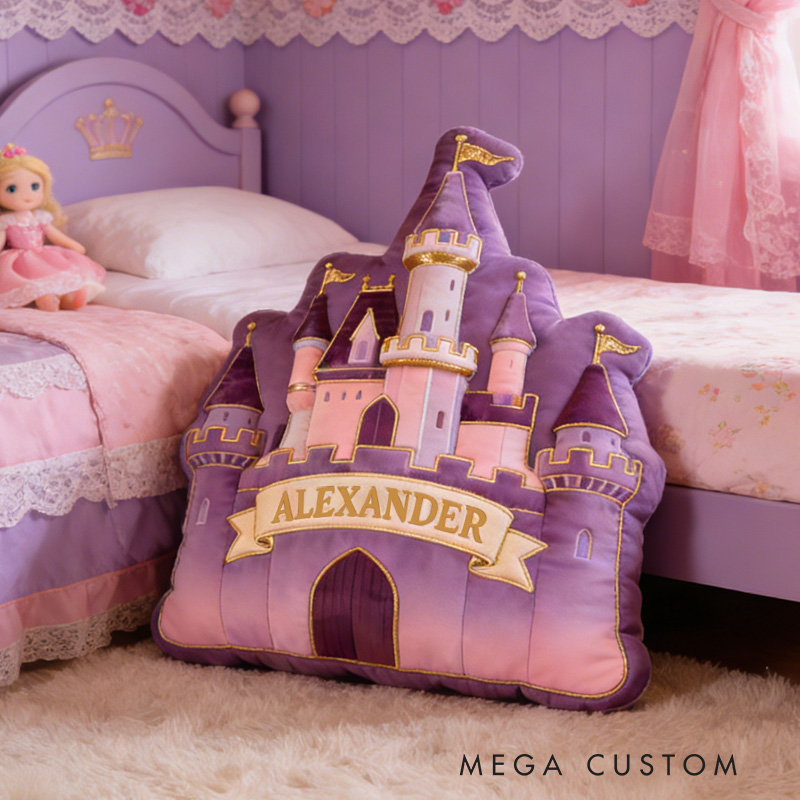 Personalized Castle Theme Custom Name Royal Palace Fairytale Prince and Princess Style 3D Print Pillow