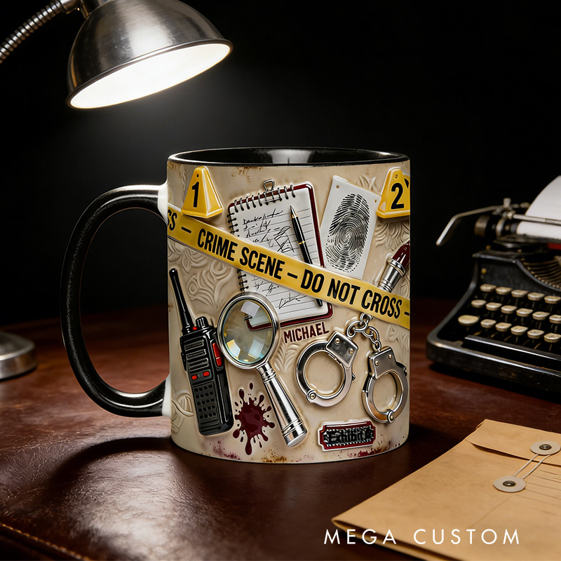 Personalized 2D Flat Crime Detective Mug TV Show Mug Movie Lover Gift for Friend Birthday Gift