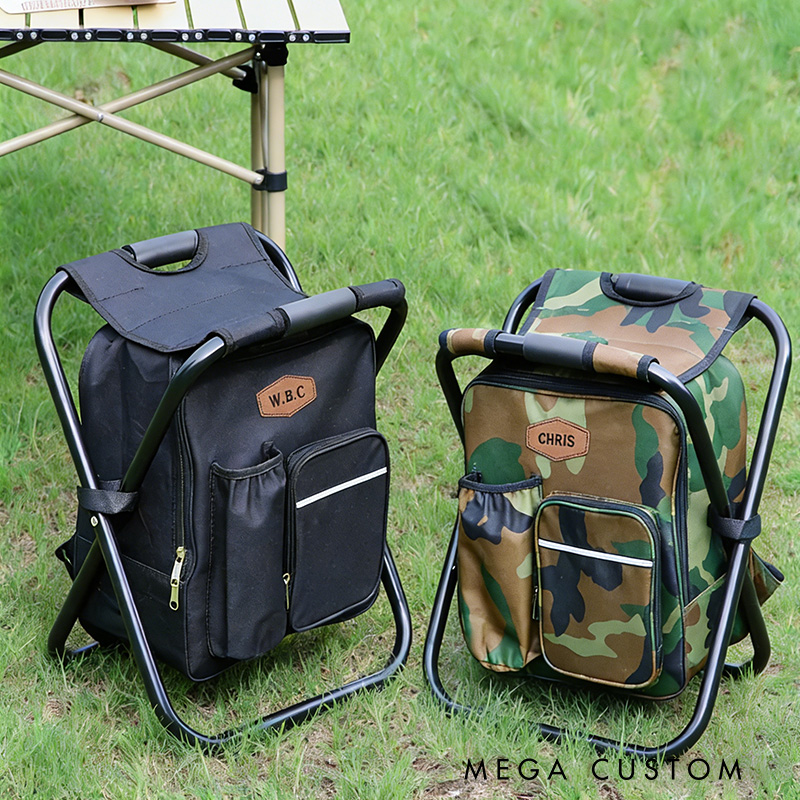 Personalized Cooler Chair Embroidery Backpack Custom Outdoor Lovers Gifts Fishing Gifts for Men Portable Seat Mens Outdoor Gift