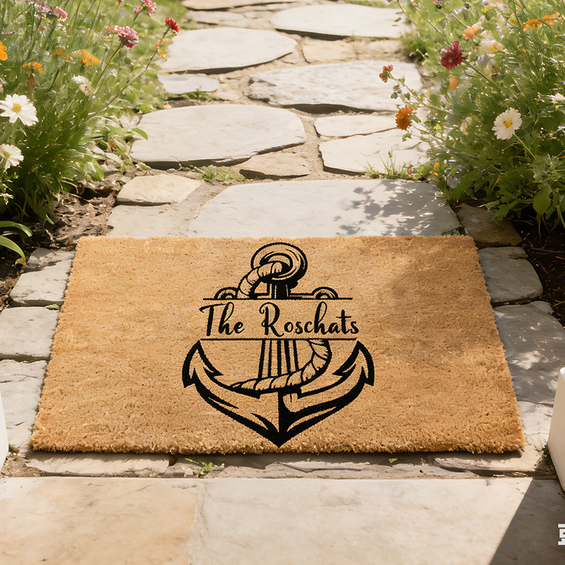 Personalized Custom Doormat Anchor Welcome Mat Family Name Fishing Boat Gifts for Fishing Lover