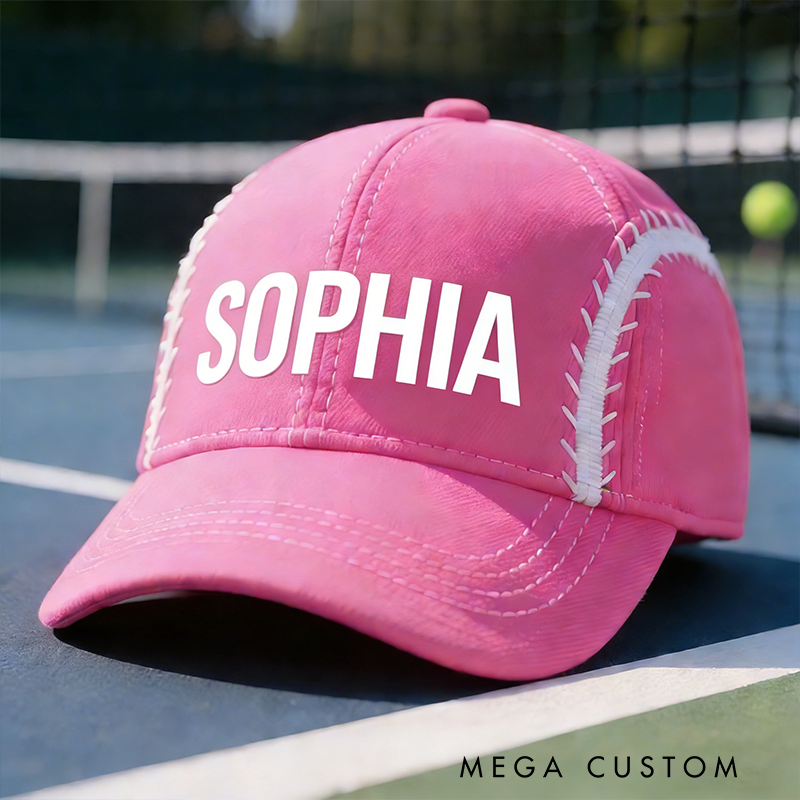 Personalized Tennis Cap Featuring Custom Name and Stylish Design