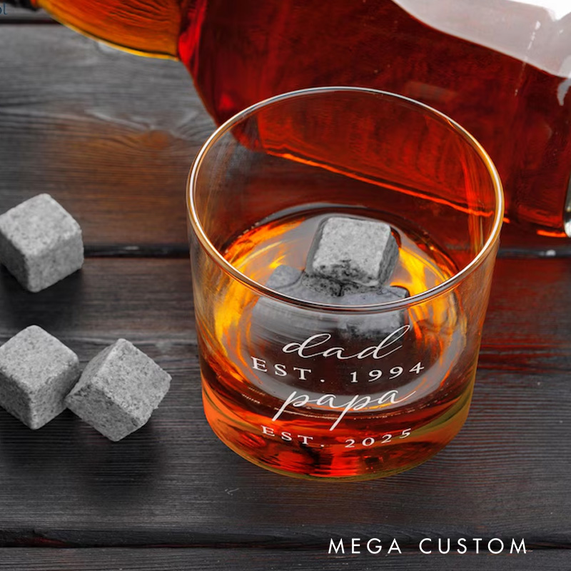 Personalized Grandpa Whiskey Glass Gift New Grandpas Custom Name Future Papa Pregnancy Announcement First Time Nonno Paps Gifts