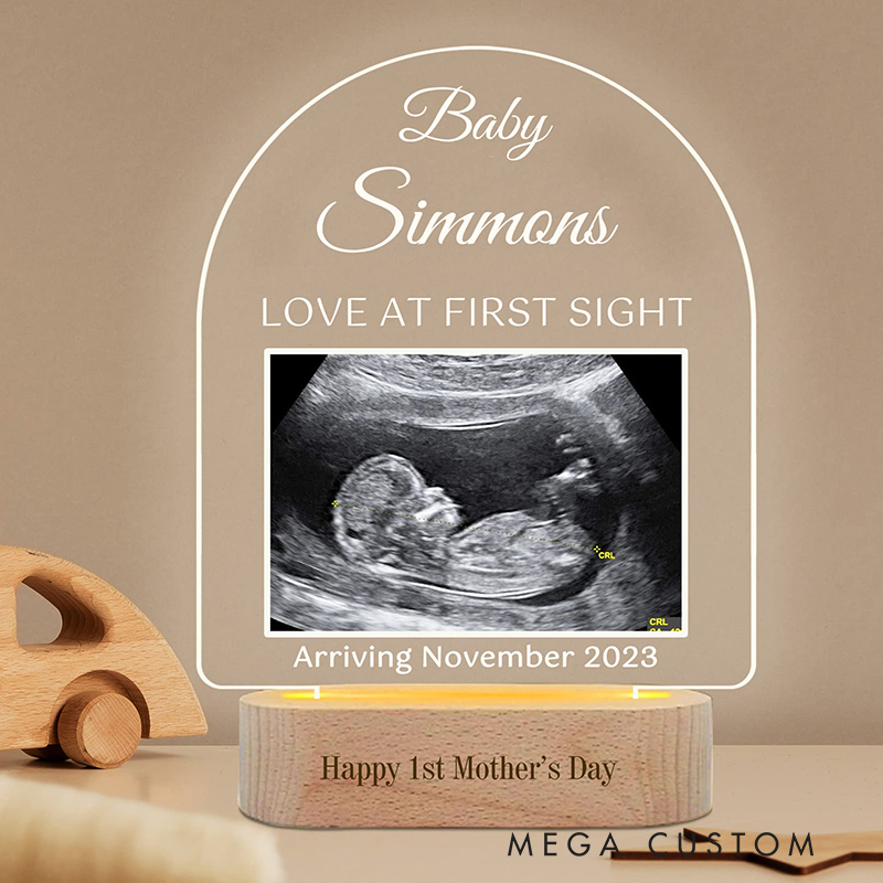 Personalized LED Light with Ultrasound Pregnancy Announcement Gift New Dad Gift Mom To Be Gifts Baby Reveal Keepsake