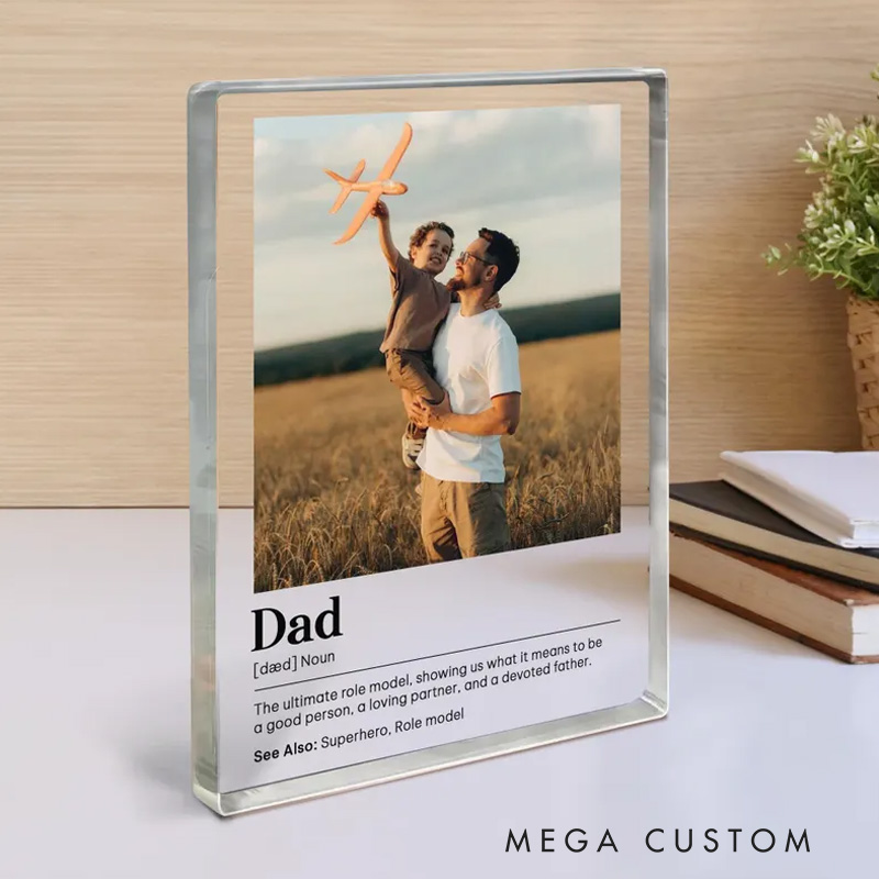 Personalized Picture Frame Acrylic Photo Block Custom Photo Gift Dad Acrylic Block Dad Photo Gift Father's Day Gift Gift for Dad