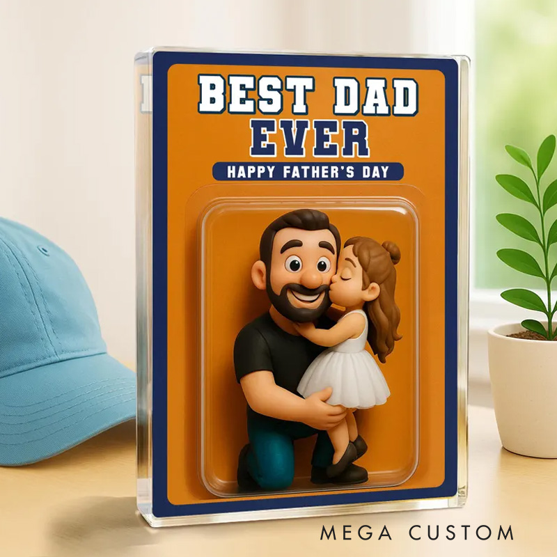 Personalized Fathers Day Gift For Dad Photo Dad And Kids Action Figure Acrylic Block Best Dad Ever Gift For Daddy From Kids Dad Acrylic Block