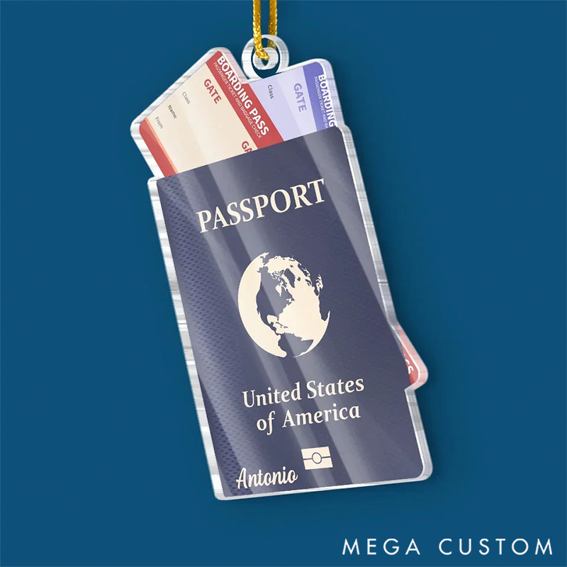 Personalized Take Only Memories Travel Leave Only Footprints Custom Ornament Acrylic Custom Shaped Gift for Travel Lovers