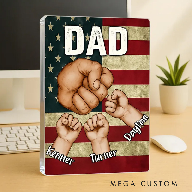 Personalized Figure Pack Packaging Acrylic Personalized Acrylic Block Plaque Father Day Gift for Dad Gift for Father Papa Gift Dad And Kid Gift