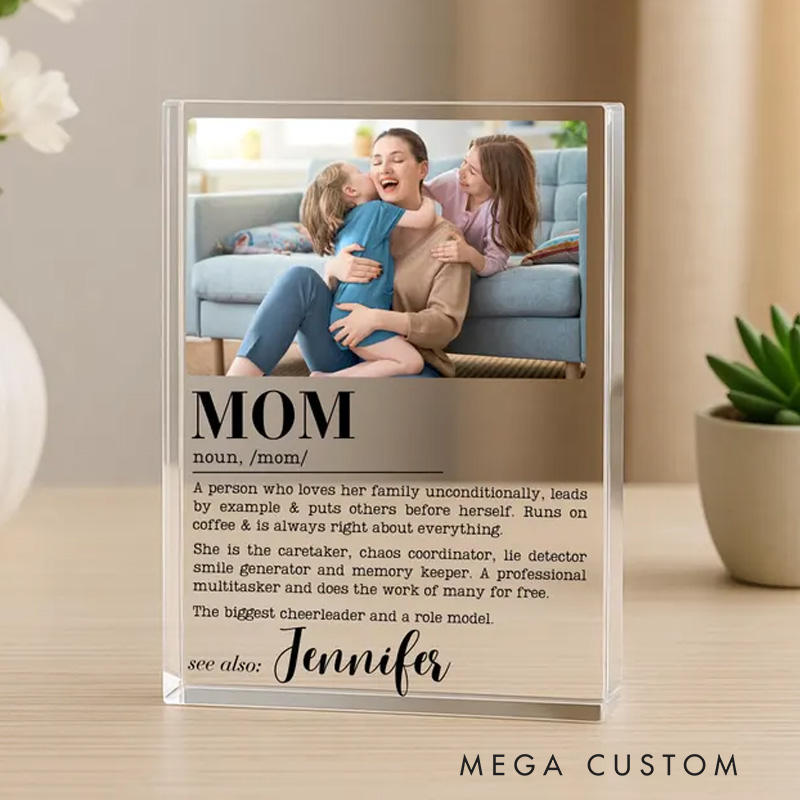 Personalized Mom Definition Mother's Day Gift from Kids Sentimental Gifts for Mom Birthday Christmas Gift for Mom Acrylic Photo Block