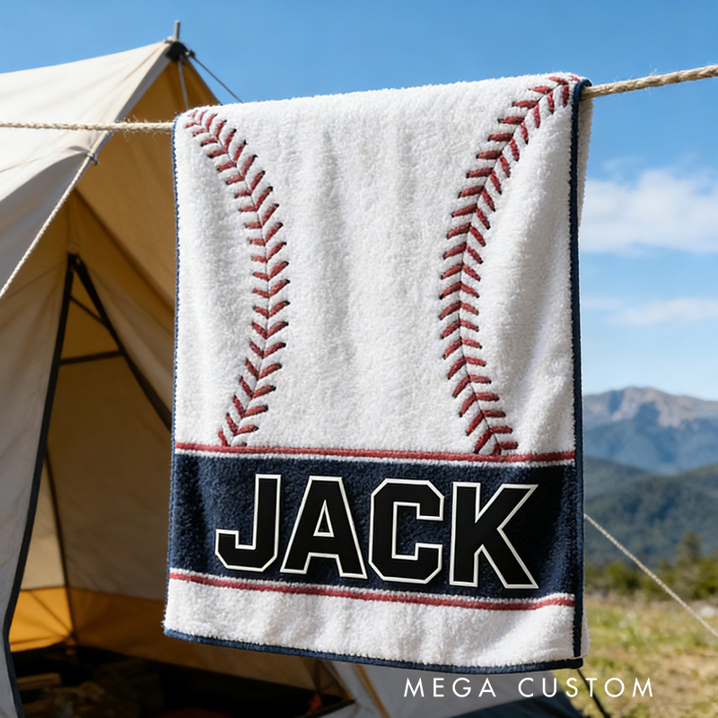 Personalized Baseball Towel with Custom Name for Baseball Enthusiasts