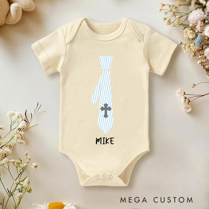 Personalized Baby Boy Baptism Baby Onesie Baby Shower Gift New Brother Gift