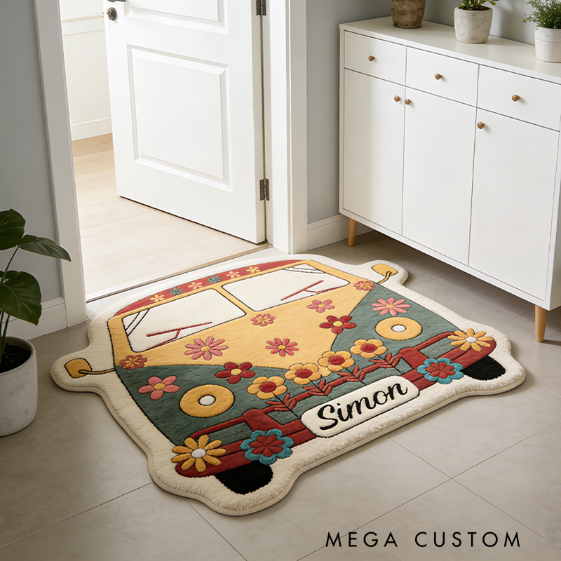 Personalized Flower Camping Vehicle Rug Outdoor Camping Nature Rug Outdoors Adventure Camping Gift