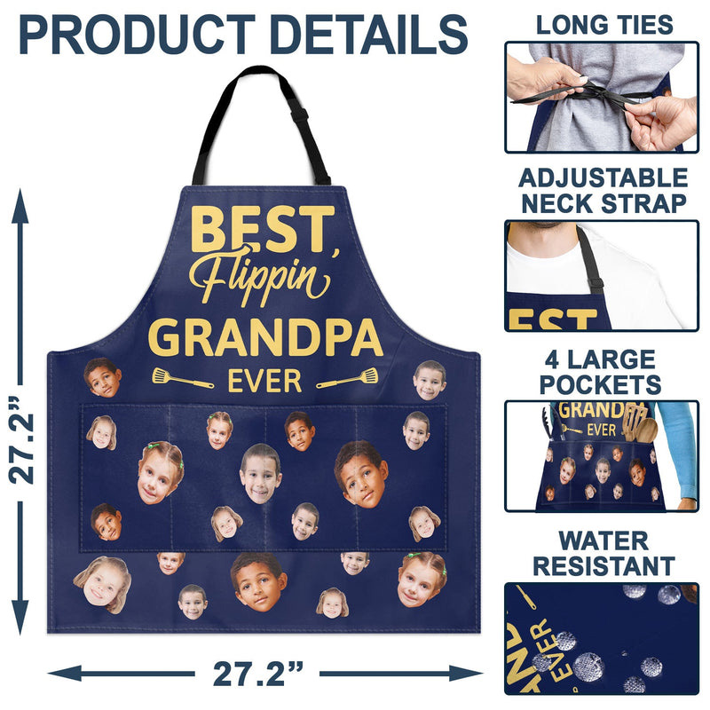 Personalized Photo Best Flippin' Papa Ever Apron Birthday Gift Funny Gift for Men Dad Grandpa Husband Boyfriend 
