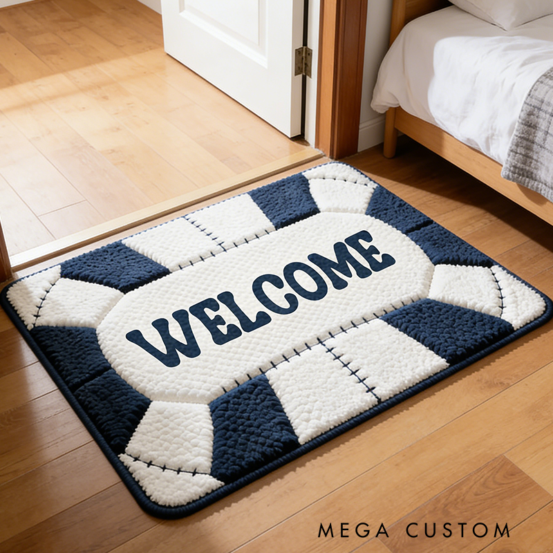Personalized Soccer Rug with Custom Name and Unique Design