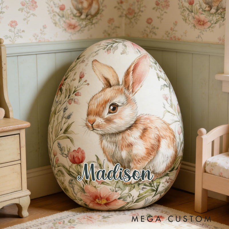 Personalized Retro Bunny Easter egg Graphic 3D Print Pillow Birthday Gifts Funny Gifts Easter Gifts 