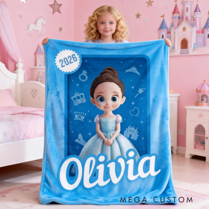 Personalized Princess Toy Box Kids or Baby Blanket Gift For Daughter Birthday Gift