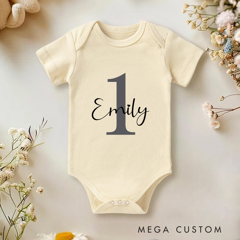 Personalized Birthday Name Age First Second Third Fourth Fifth Sixth Birthday Baby Onesie