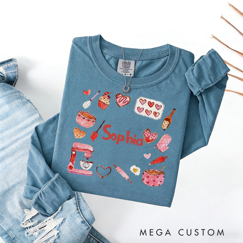 Personalized Baker Valentine Sweatshirt Sweet Valentine Gift for Baking Lovers
