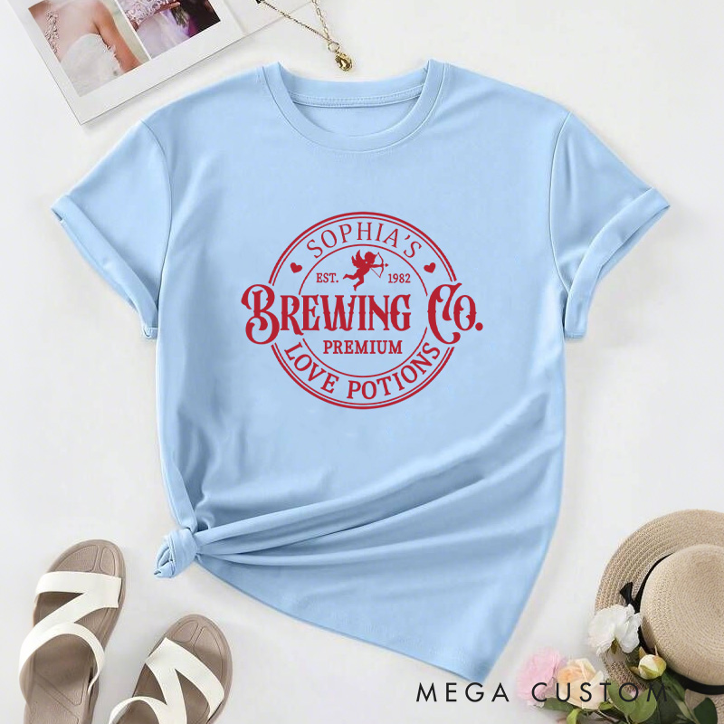 Personalized Brewing Co. Cupid's Love Options Classic T-shirts Xoxo Cozy Shirt with Name Valentine's Day Gift for Women Baking Lover Her