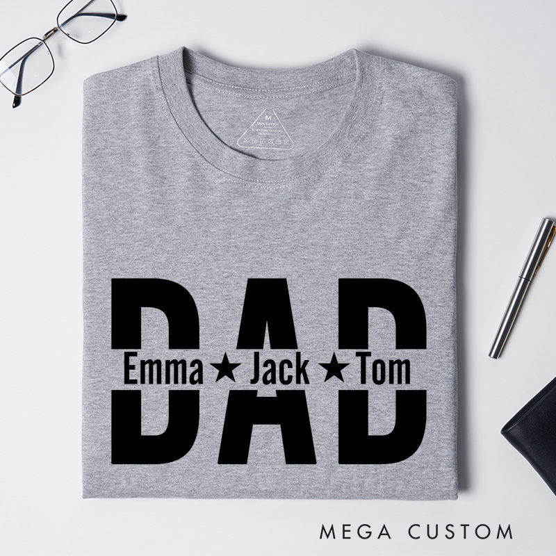 Personalized Dad Shirt With Kids Names Custom Dad T-Shirt Personalized Dad Shirt Father's Day Shirt New Dad Shirt Daddy Shirt Birthday Gift Dad Tee