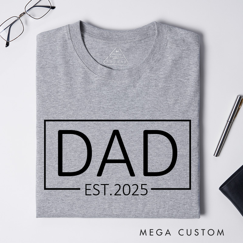 Personalized Dad T-Shirt Custom Father's Day Gift for New Dads Pregnancy Announcement Comfortable Cotton Shirt for Men Birthday Gift Idea