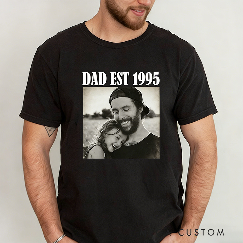Personalised Photo Dad Shirt Custom Comfort Colors Dad Shirt Dad Picture Tshirt  Gift for Dad Dad Tee Dad Gift Grandpa Gift