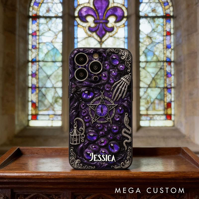 Personalized 2D Flat Gothic Pentacle Witchy Vibe Phone Case Magic Lover iPhone Case Witchcore Gift