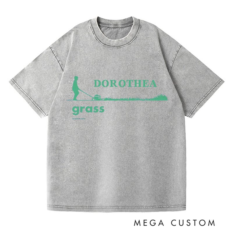 Personalized Grass Men's Washed T-Shirts Men's Tee Shirt Garden Shirt Gardening Lover Shirt Gift For Dad Gardener Shirt Gift