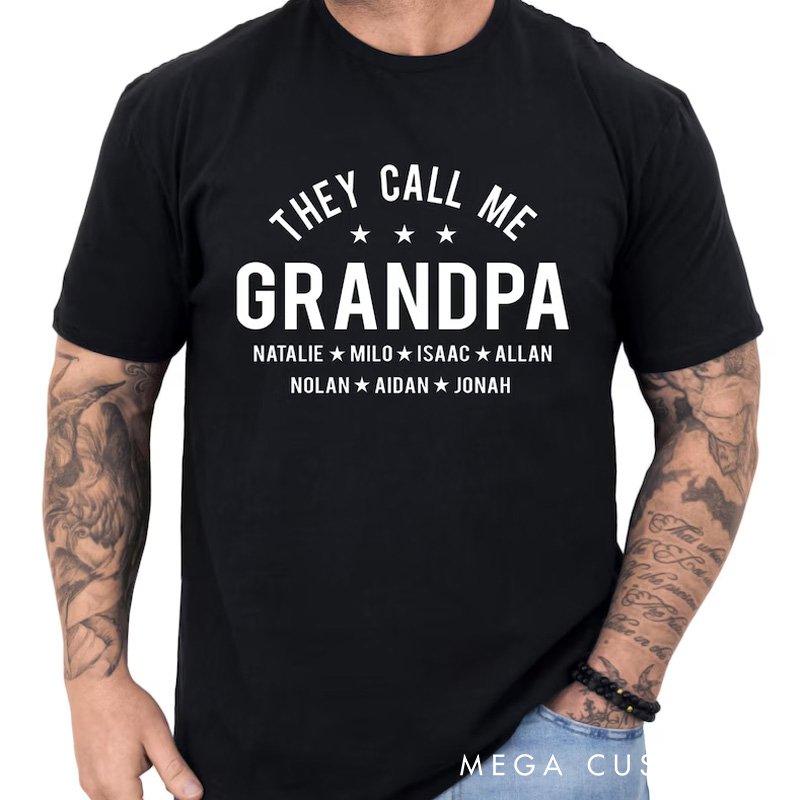 Personalised Father's Day Gift for Grandpa Custom Grandpa Shirt with Grandkids Names Personalized Grandpa Shirt Grandpa Gift with Children's Names