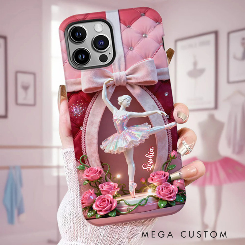 Personalized 2D Flat Just A Girl Who Loves To Dance Phone Case Dance Lover iPhone Case Ballet Gift