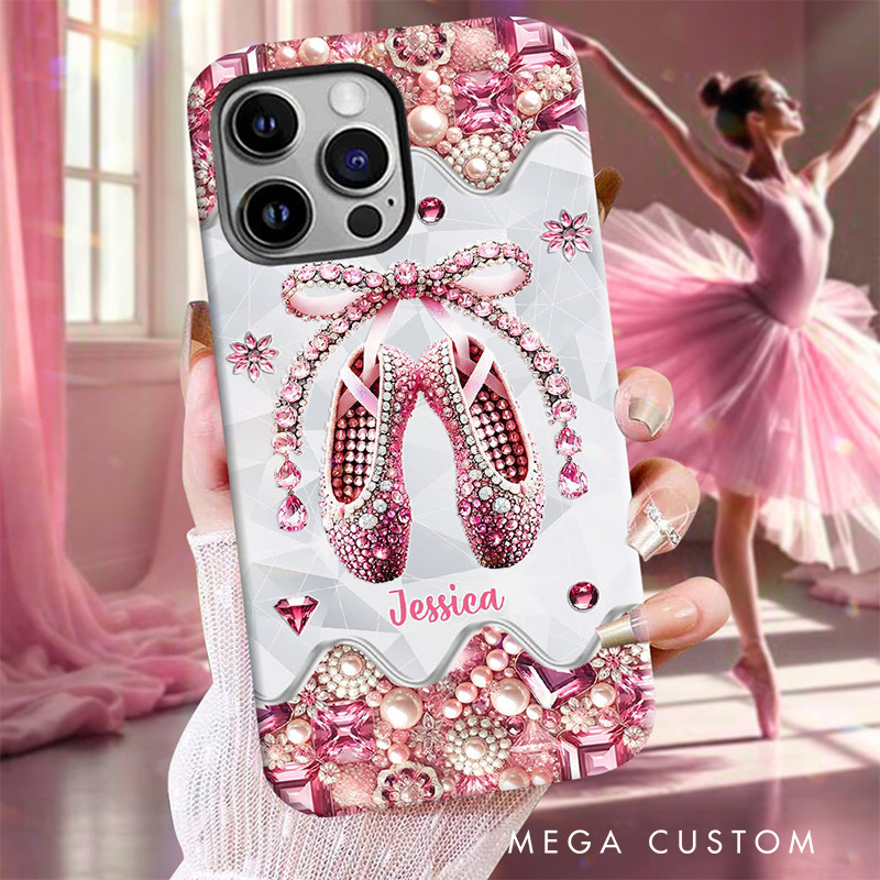 Personalized 2D Flat Love Ballet Phone Case Dance Lover iPhone Case Ballet Gift