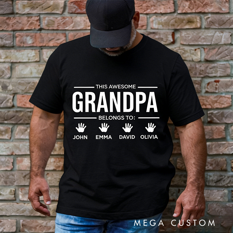 Personalised Father's Day Gift for Grandpa Custom Grandpa Shirt With Grandkids Names Custom Grandpa Shirt Grandpa Shirt With Grandkids Names