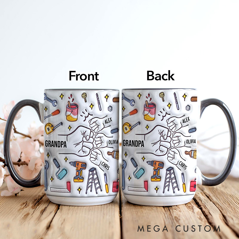 Personalized Grandpa Mug Custom Grandpa Cup Gifts from Grandkids Names Grandchildren Grandfather Birthday Fathers Day Gift 