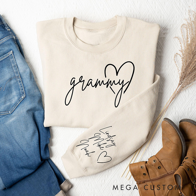 Personalized Grammy Sweatshirt Custom Grandkids Names Grandma Gift Mother's Day Gift 