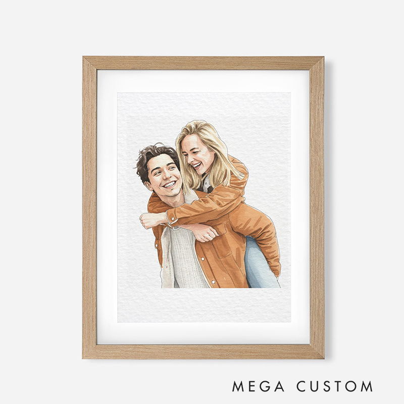 Personalized Hand-Drawn Painting from Photo Custom Watercolor Family Portrait from Photo Mother Father gift Gift from Daugther