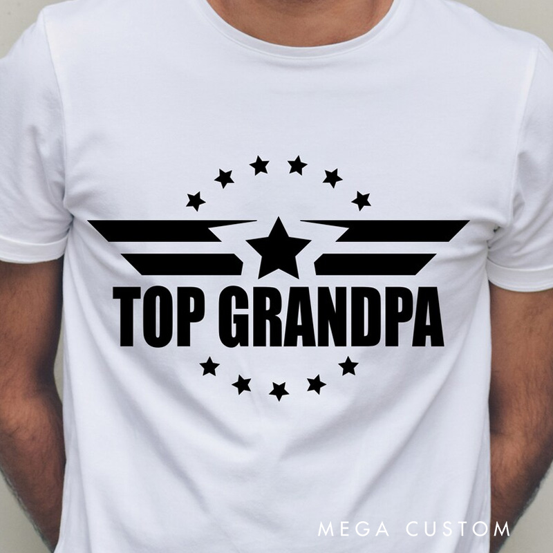 Personalized Top Grandpa T Shirt Custom Gift for Grandfather Father's Day Birthday Comfortable Cotton Shirt for Men Unique Grandpa Appreciation Tee
