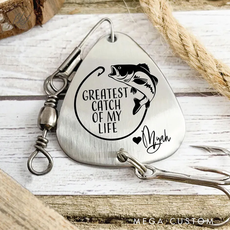 Personalized Fishing Lure Keychain Greatest Catch of My Life Fishing Lure Keychain Gift for Couples and Fishing Lovers