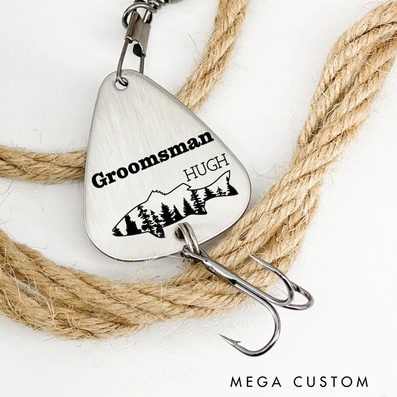 Personalized Groomsman Fishing Lure Wedding Husband Gift for Outdoor Fishing