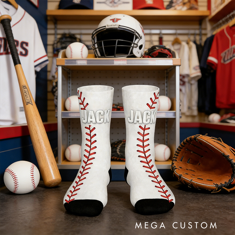 Personalized Baseball Socks with Custom Name for Sports Enthusiasts