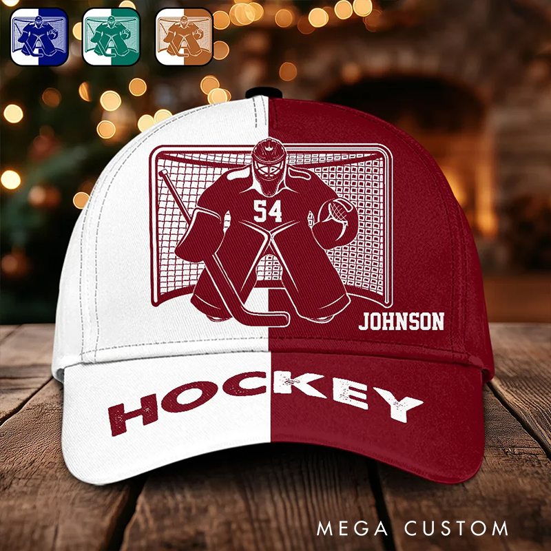 Personalized Ice Hockey Cap with Custom Name and Unique Design Options